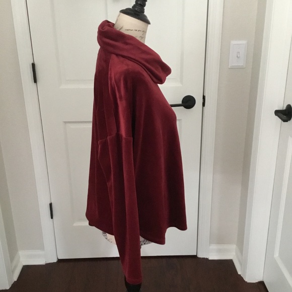 LOU AND GREY FOR LOFT RED VELOUR SWEATER - Picture 4 of 5